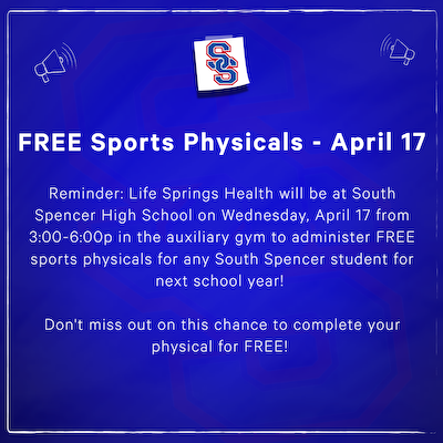 Free Sports Physicals - April 17 cover photo