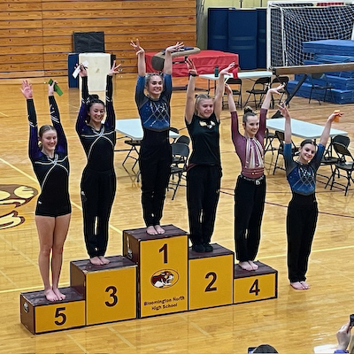 Dogs second at Conference Indiana gymnastics meet cover photo