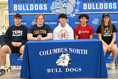 Five Columbus North student athletes participate in April 10 collegiate signing ceremony cover photo
