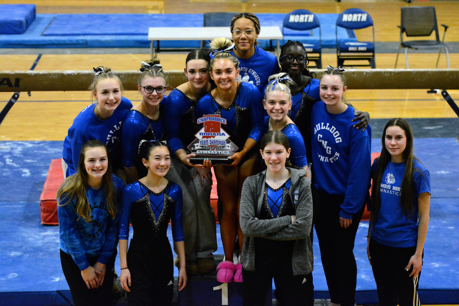 Bull Dogs repeat as Conference Indiana champions in gymnastics cover photo