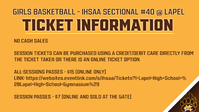 Girls Basketball - IHSAA Sectional #40 Ticket Information cover photo