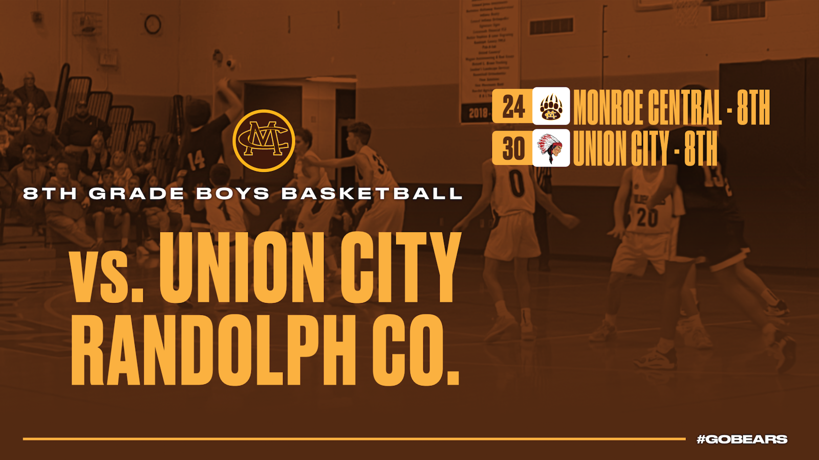8th Grade Boys Basketball falls to Union City in the Randolph County Tournament cover photo