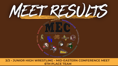 Junior High Wrestling finishes 6th at the Mid-Eastern Conference Meet cover photo