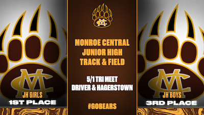 Girls 1st, Boys 3rd; Junior High Track & Field vs. Driver & Hagerstown cover photo