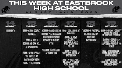 Here's whats happening at Eastbrook Athletics this week!! cover photo
