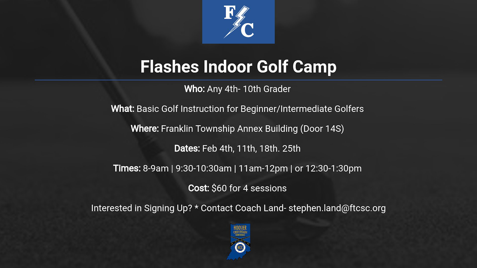 Flashes Indoor Golf Camp! cover photo