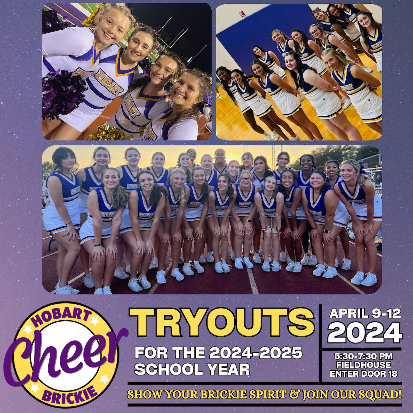SAVE THE DATE!  2024-2025 CHEER TRYOUTS - APRIL 9-12 gallery cover photo