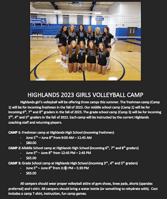 2023 Volleyball Summer Camp cover photo