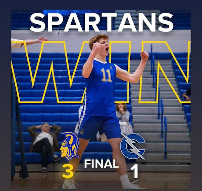Boys Volleyball starts season off with a win over Carroll! cover photo