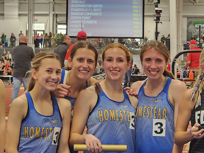 Homestead girls track has a great indoor state meet! cover photo
