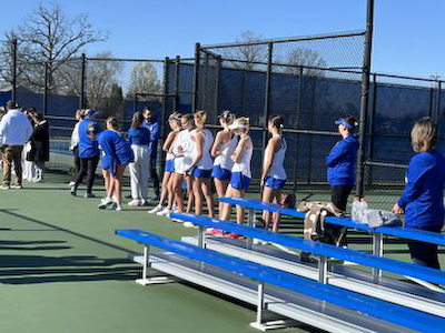Girls Tennis hosts Penn, Northwood & Fishers cover photo