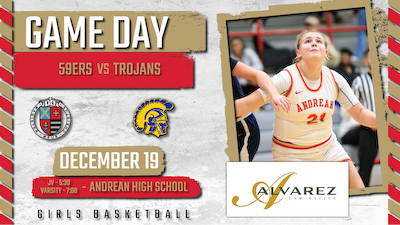 Girls Basketball - 59ers vs. Highland Game Notes, Presented by Alvarez Law cover photo
