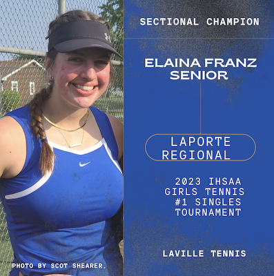 Franz Headed To LaPorte Tennis Regional cover photo