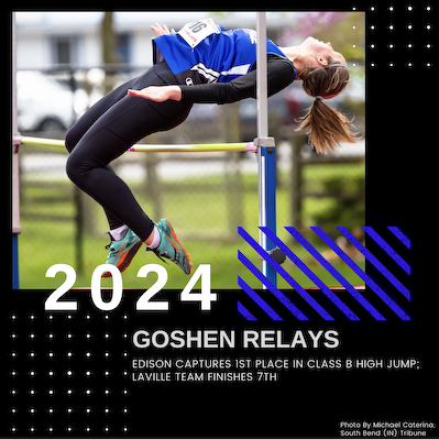 Edison Captures High Jump Title, LaVille Finishes 7th At Goshen Relays cover photo