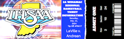 IHSAA Girls Basketball Regional Ticket Information - Andrean v. LaVille cover photo
