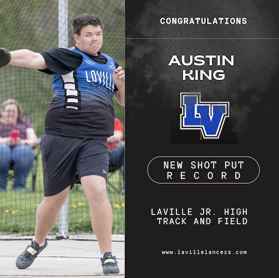 King Sets New Shot Put Standard; 3 Double Winners For LaVille cover photo