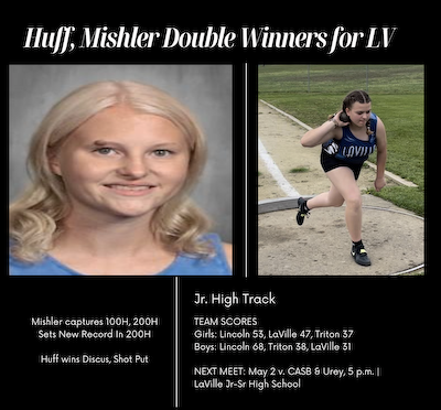 Mishler Sets New 200H Record; Co-Ed Track Compete With Lincoln, Triton cover photo