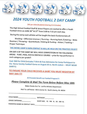 REMINDER: Football Camp Registration Date Nearing cover photo