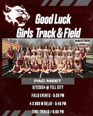 Girls' Track & Field Competes at Tell City on Tuesday, 5/7 cover photo