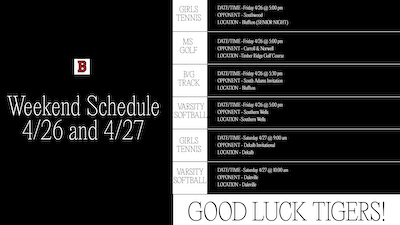 4/26 & 4/27 Schedule cover photo