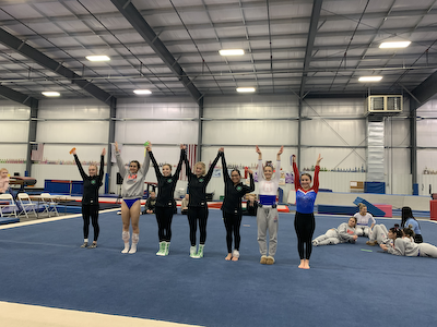 Rocks Gymnastics Defeats Roncalli and Shelbyville cover photo