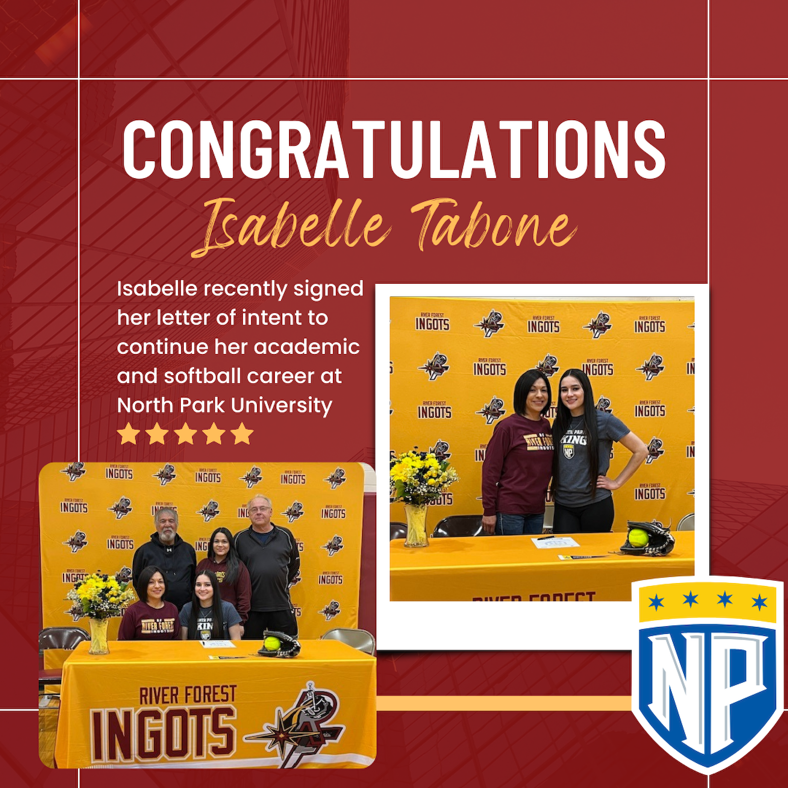 Isabelle Tabone signed with North Park University today to continue her academic & softball career gallery cover photo