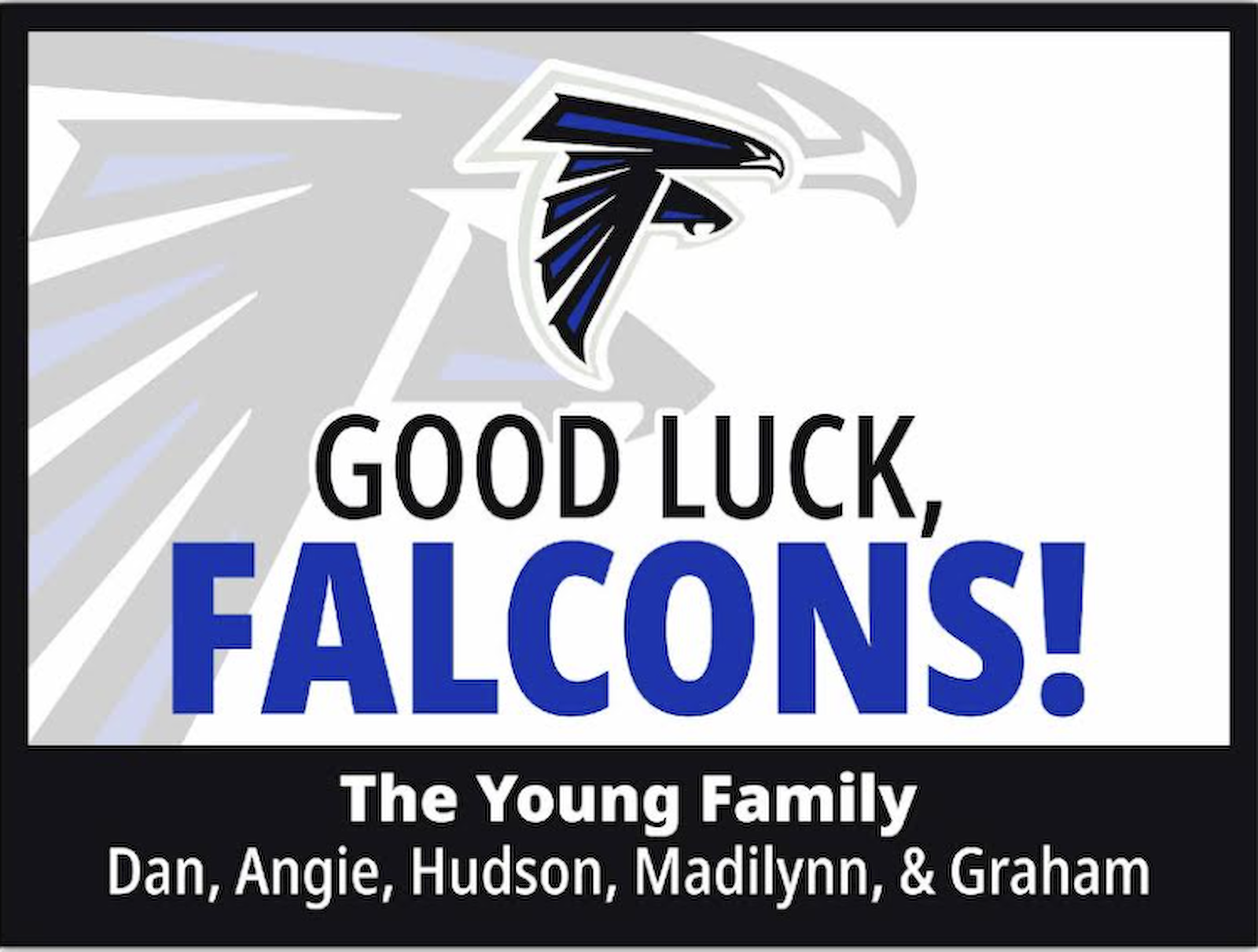 Young Family - Good Luck Falcons!